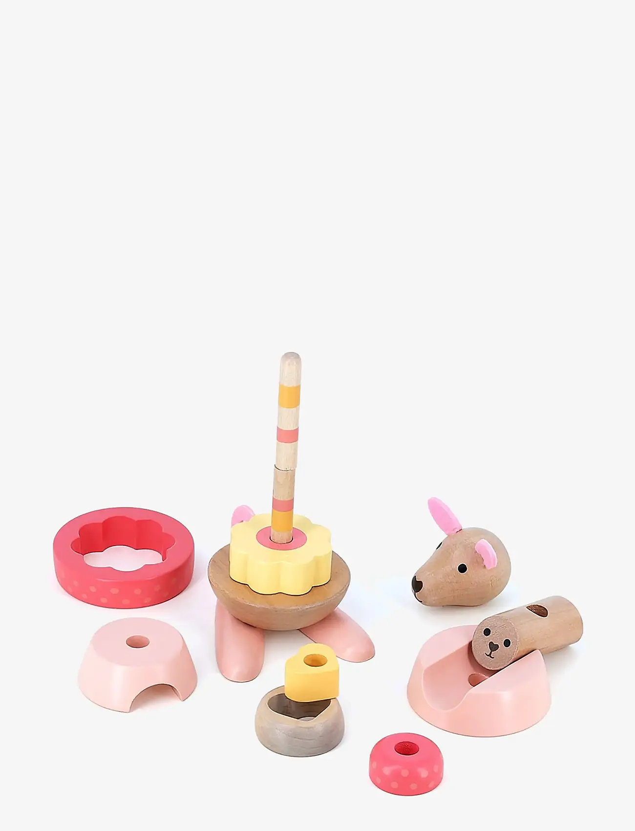 Vilac - Stacking Kangaroo 10 pcs - pink - 2