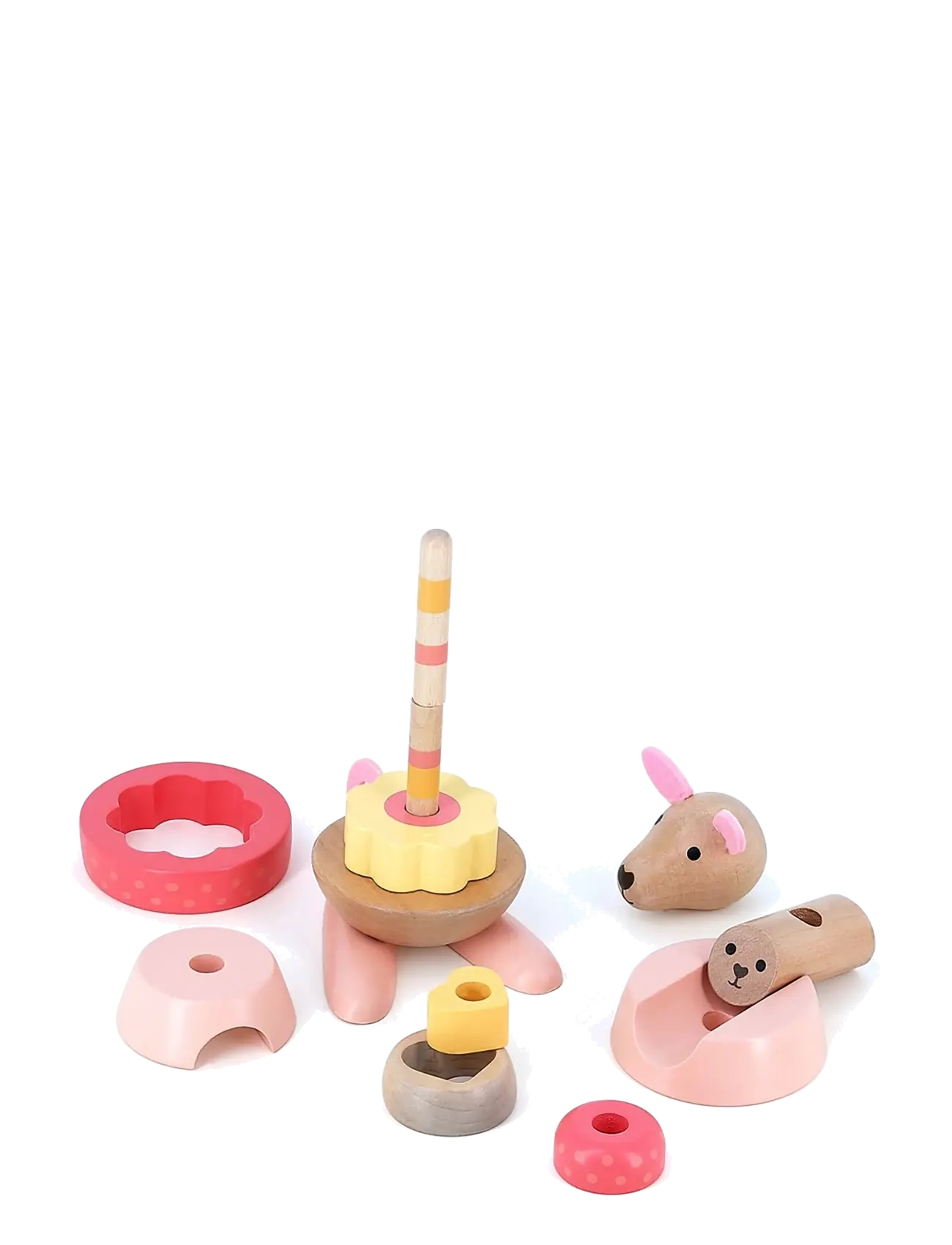 Vilac - Stacking Kangaroo 10 pcs - stapelbare blokk - pink - 2
