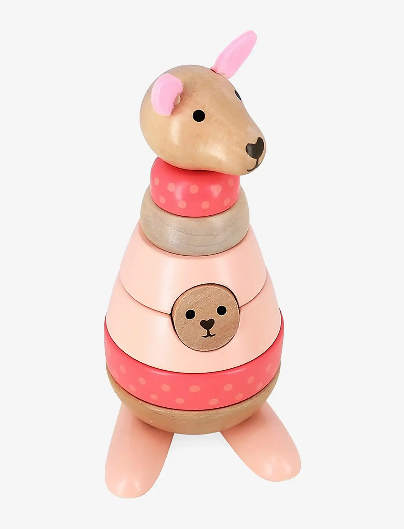 Vilac - Stacking Kangaroo 10 pcs - pink - 3