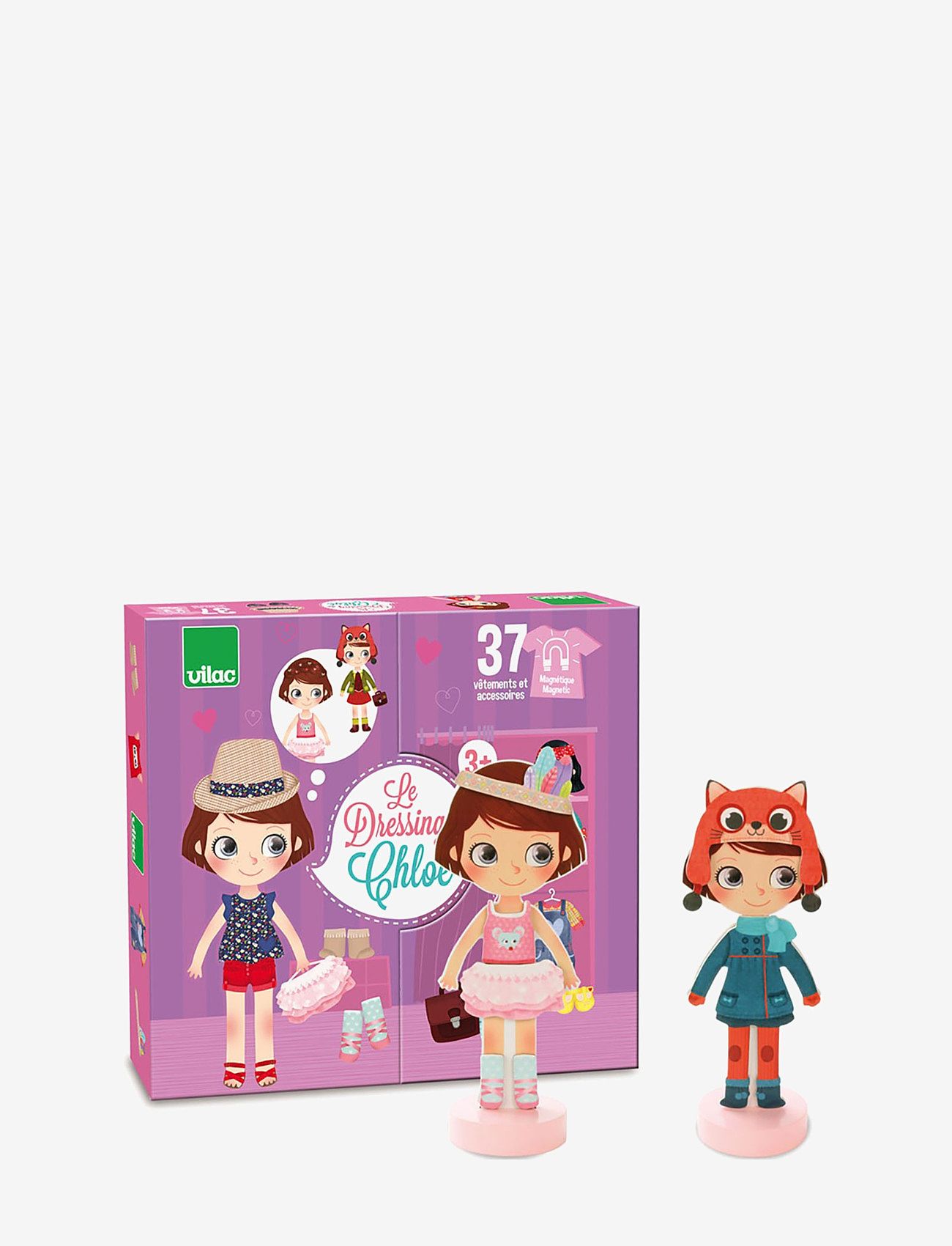 Vilac - Chloé's dressing - Little wooden magnetic doll to - träfigurer - multi - 0