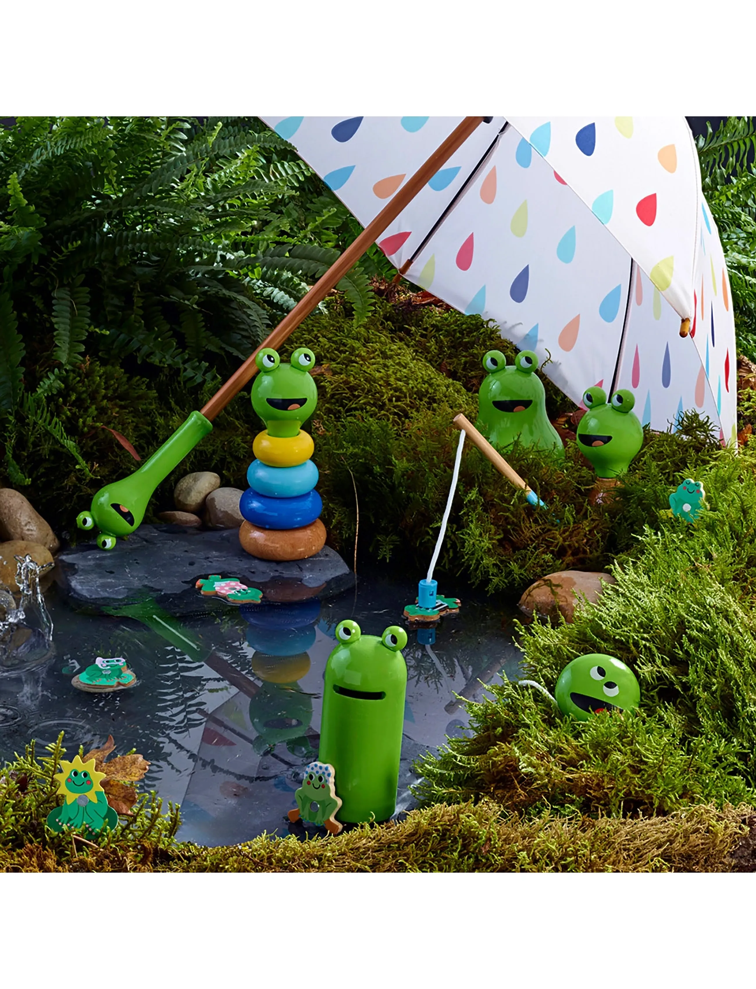 Vilac Umbrella Babeth The Frog, One Size, Accessories, Weiß - Umbrellas, Kinder
