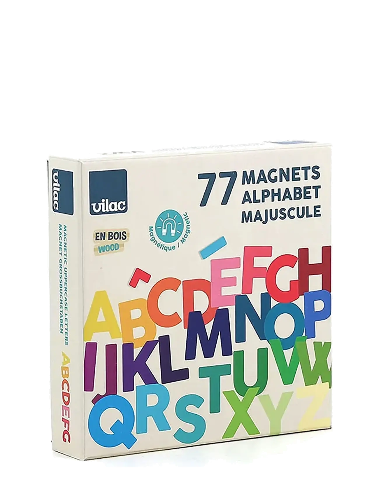 Vilac Magnetic Letters Uppercase (English), One Size, Educational Spielzeug, Mehrfarbig/gemustert - Interactive Kinder