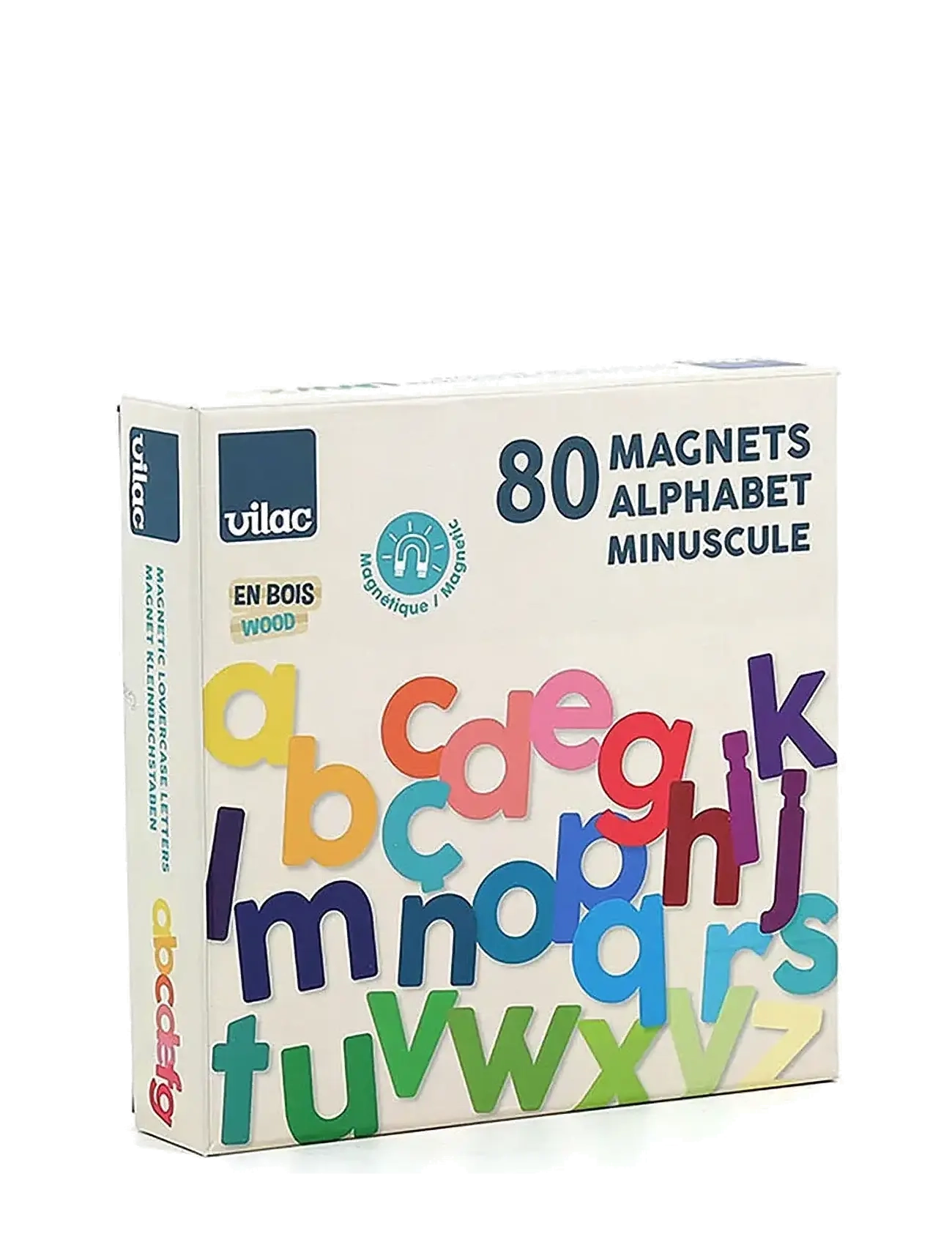 Vilac Magnetic Letters Lowercase (International), One Size, Educational Spielzeug, Mehrfarbig/gemustert - Interactive Kinder
