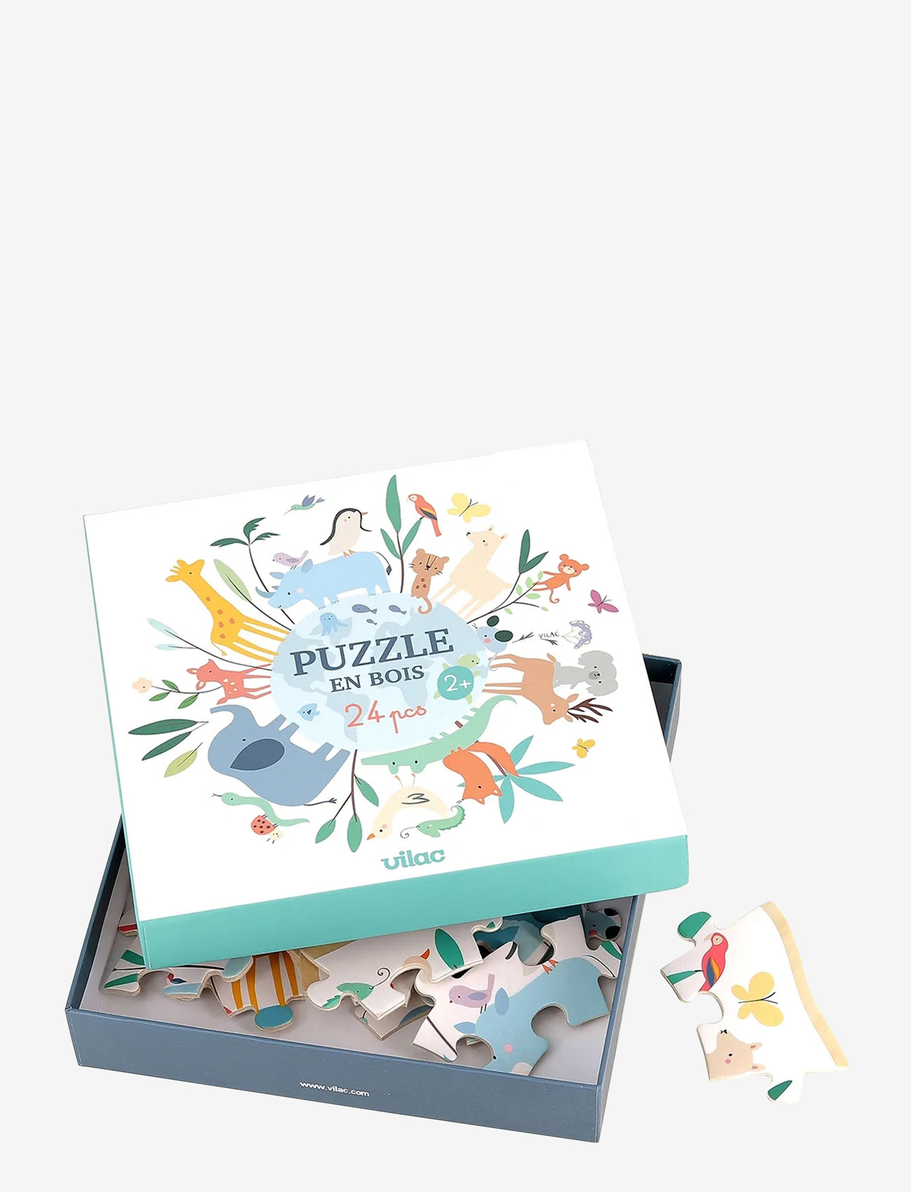 Vilac - Wooden Puzzle 24 pcs - The World by Sarah Betz - träpussel - white - 2