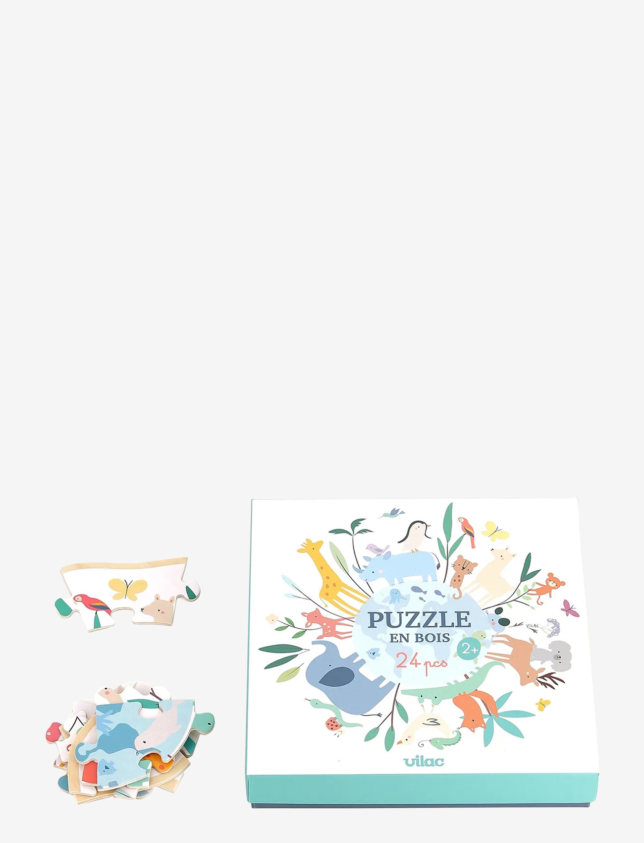 Vilac - Wooden Puzzle 24 pcs - The World by Sarah Betz - träpussel - white - 4