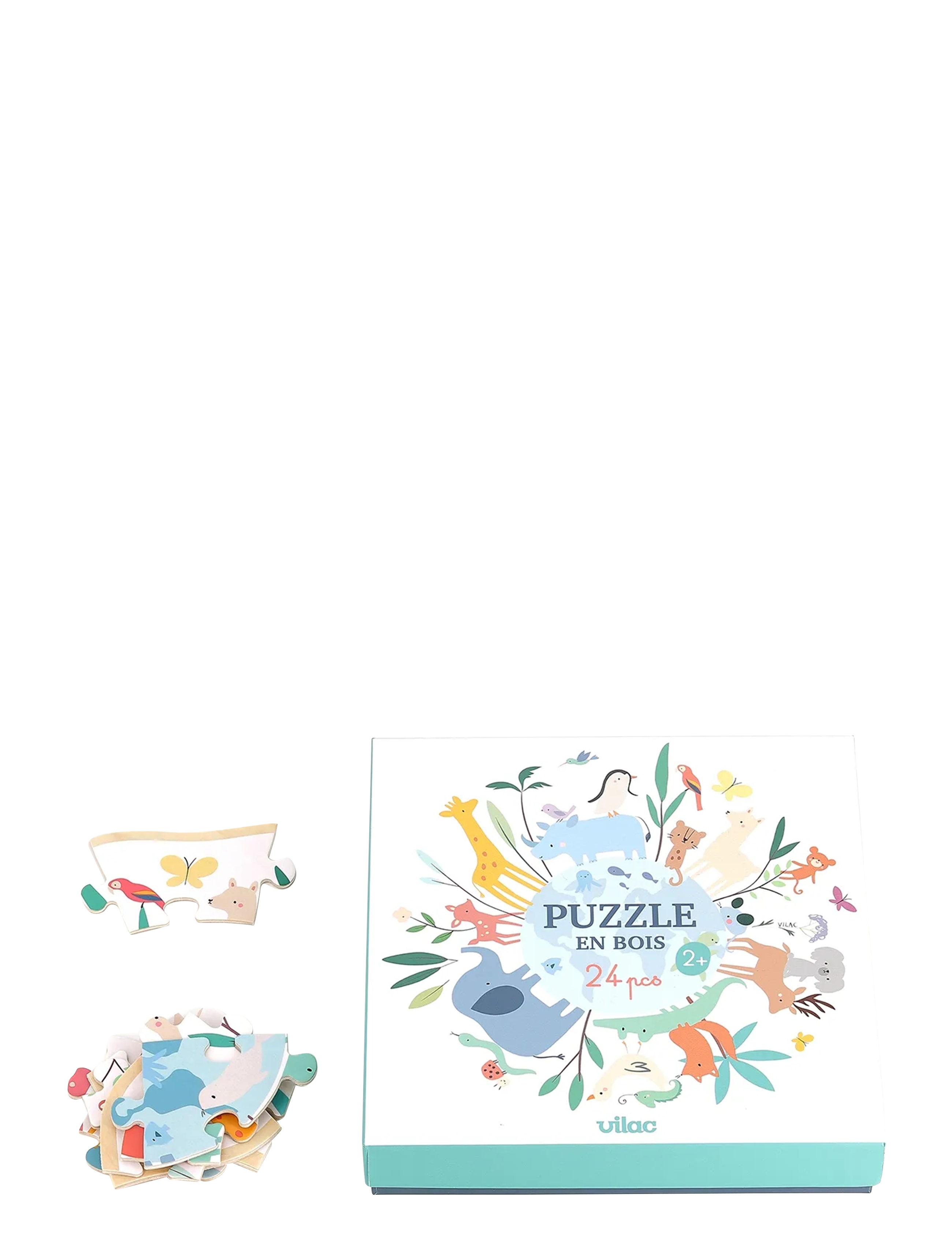 Vilac - Wooden Puzzle 24 pcs - The World by Sarah Betz - træpuslespil - white - 4