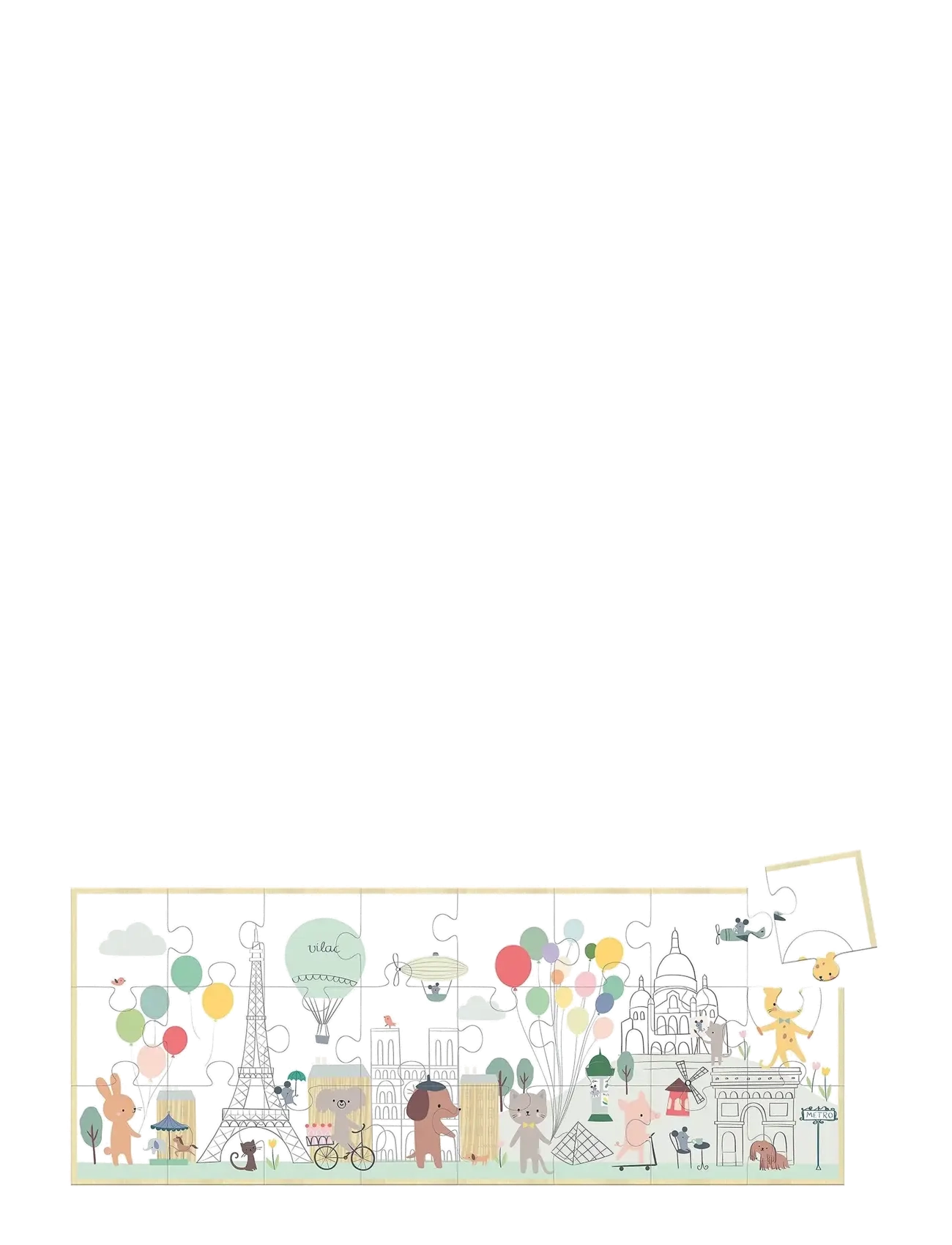 Wooden Puzzle 24 pcs - Paris by Sarah Betz - WHITE