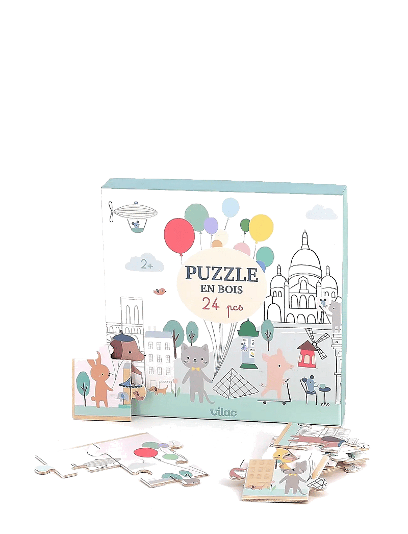 Vilac - Wooden Puzzle 24 pcs - Paris by Sarah Betz - puidust pusled - white - 1