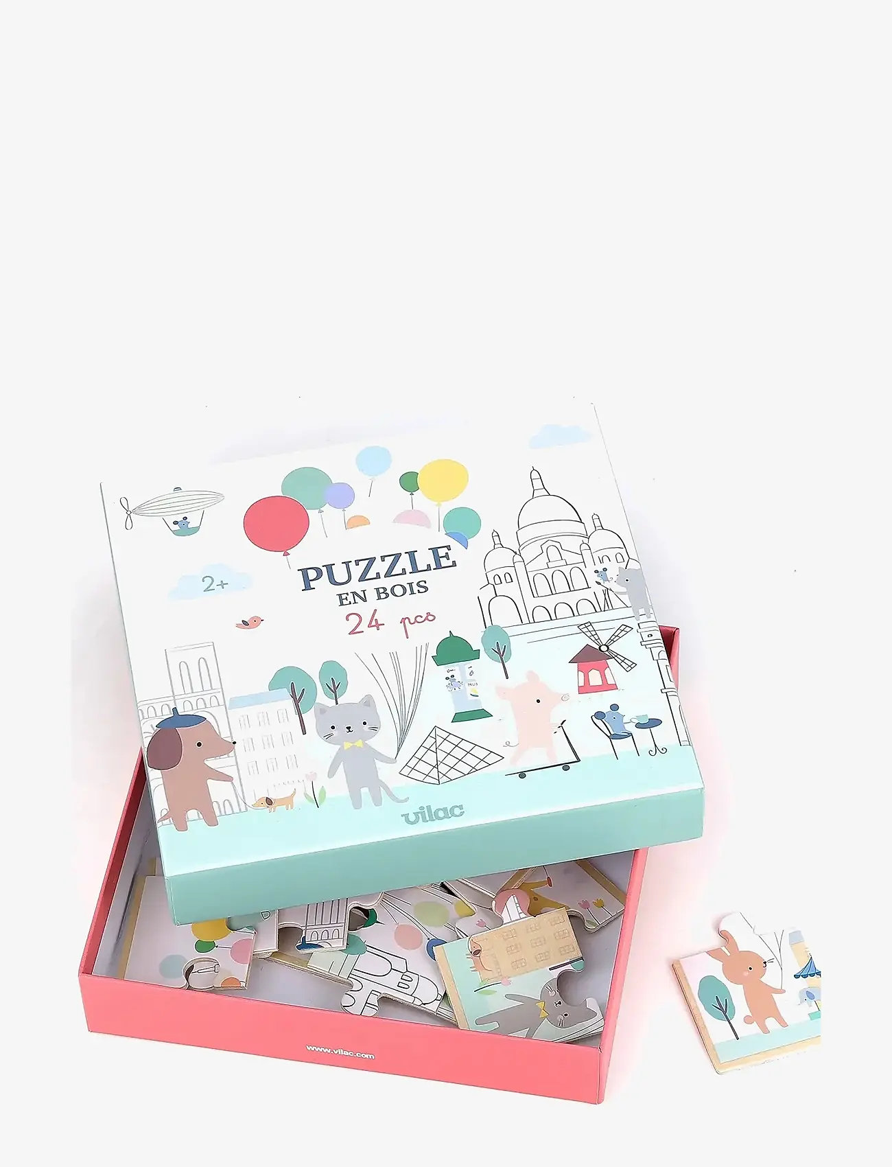 Vilac - Wooden Puzzle 24 pcs - Paris by Sarah Betz - træpuslespil - white - 3
