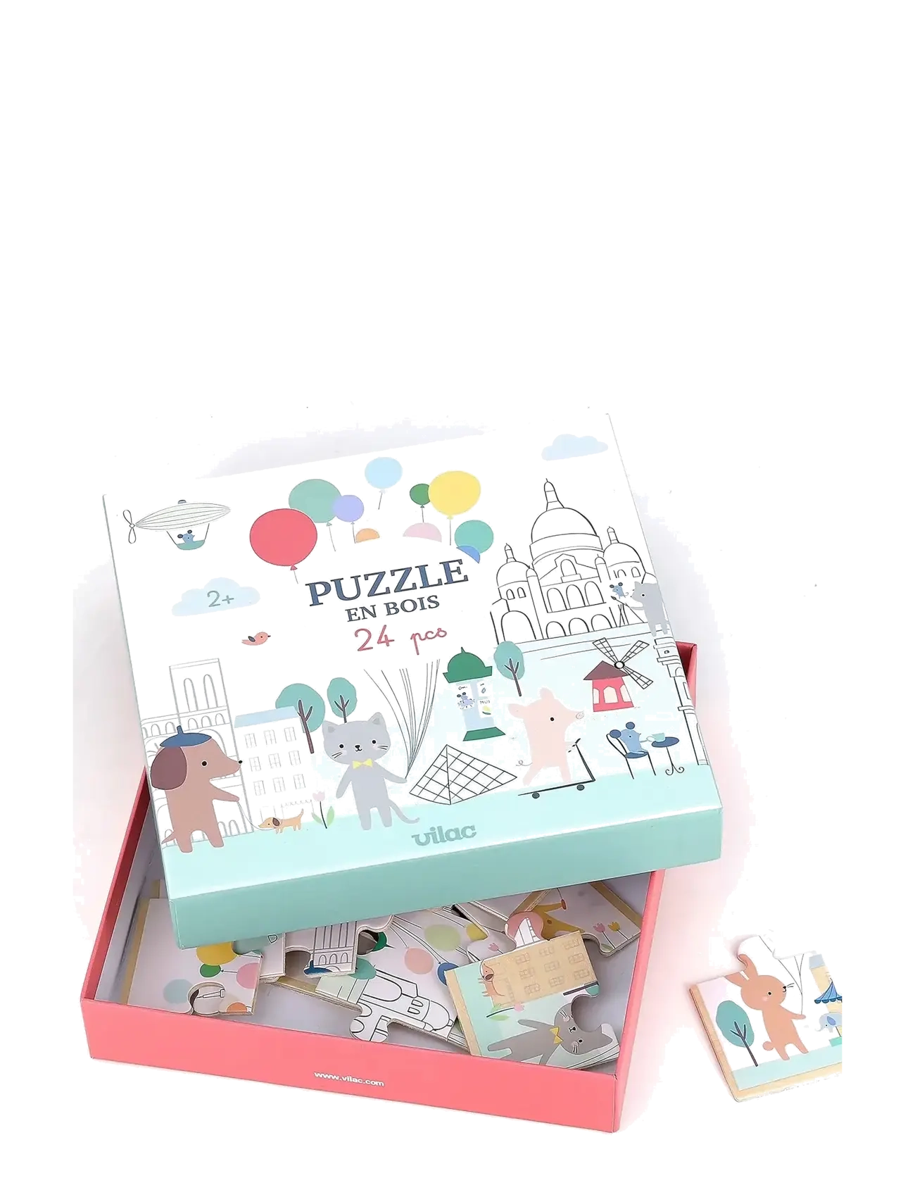Vilac - Wooden Puzzle 24 pcs - Paris by Sarah Betz - træpuslespil - white - 3