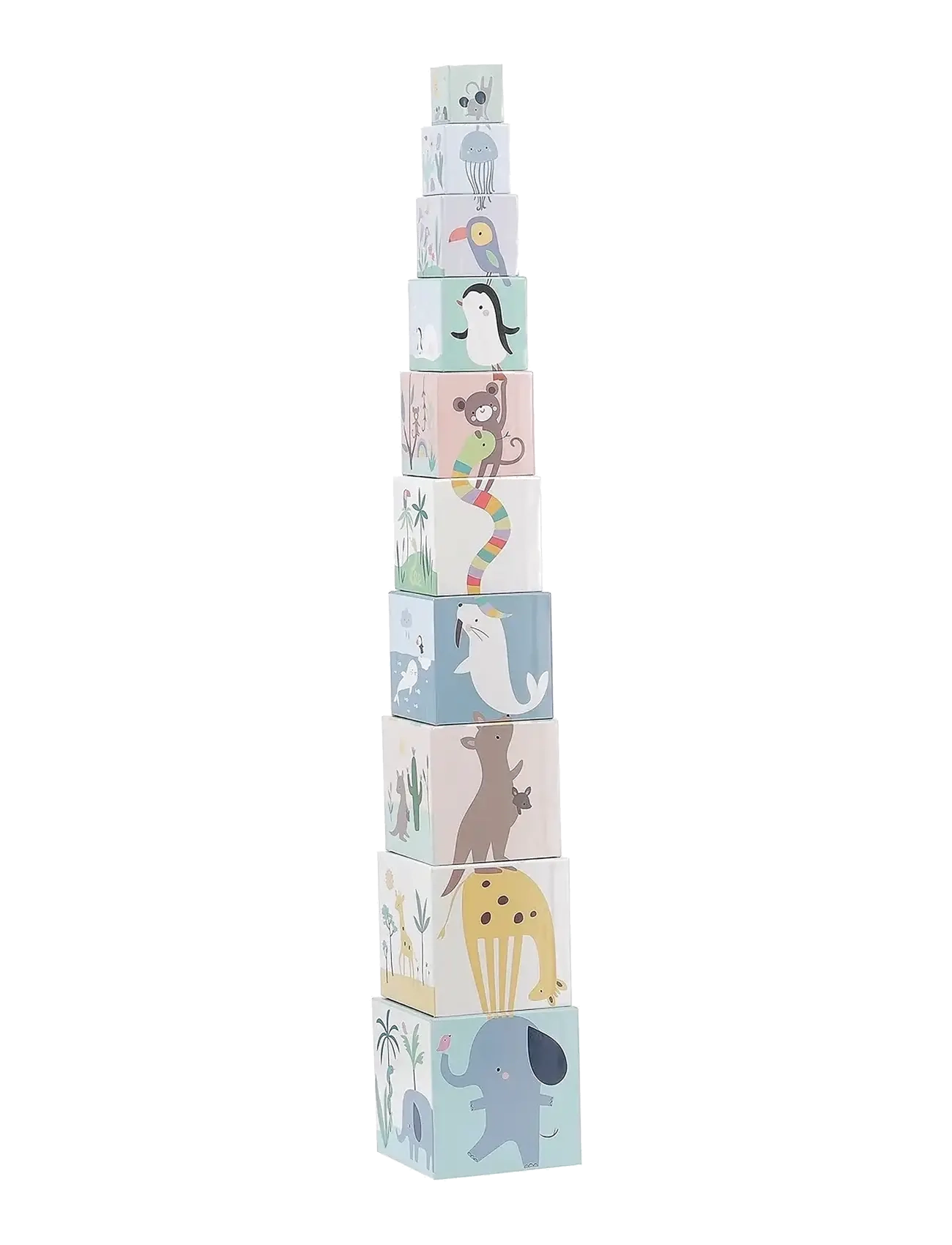 Vilac - Nesting Cubes - Animals by Sarah Betz - stapelbara klossar - multi - 3