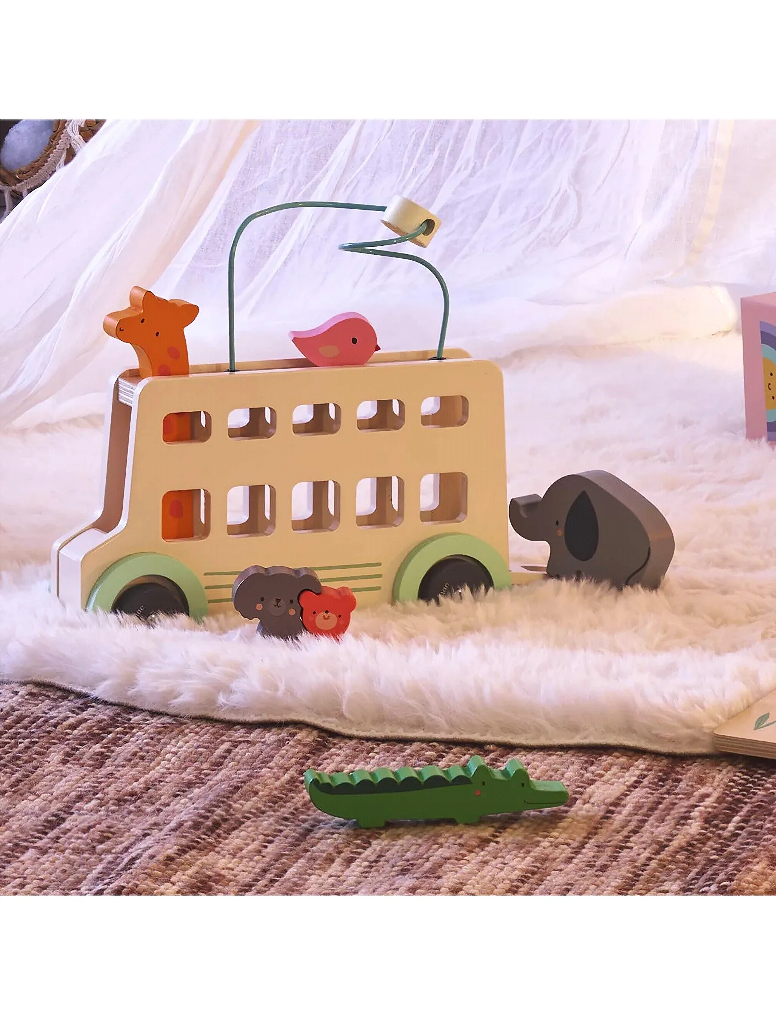 Vilac Activity Toy Animals Bus By Sarah Betz, One Size, Educational Spielzeug, Mehrfarbig/gemustert - Interactive Kinder