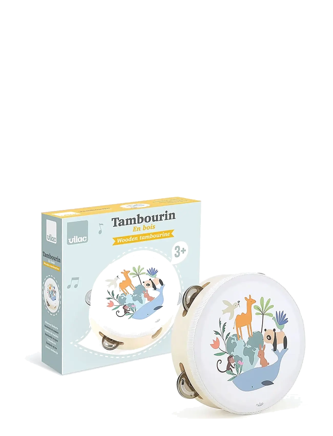 Vilac - Tambourine by Sarah Betz - mūzikas instrumenti - white - 2