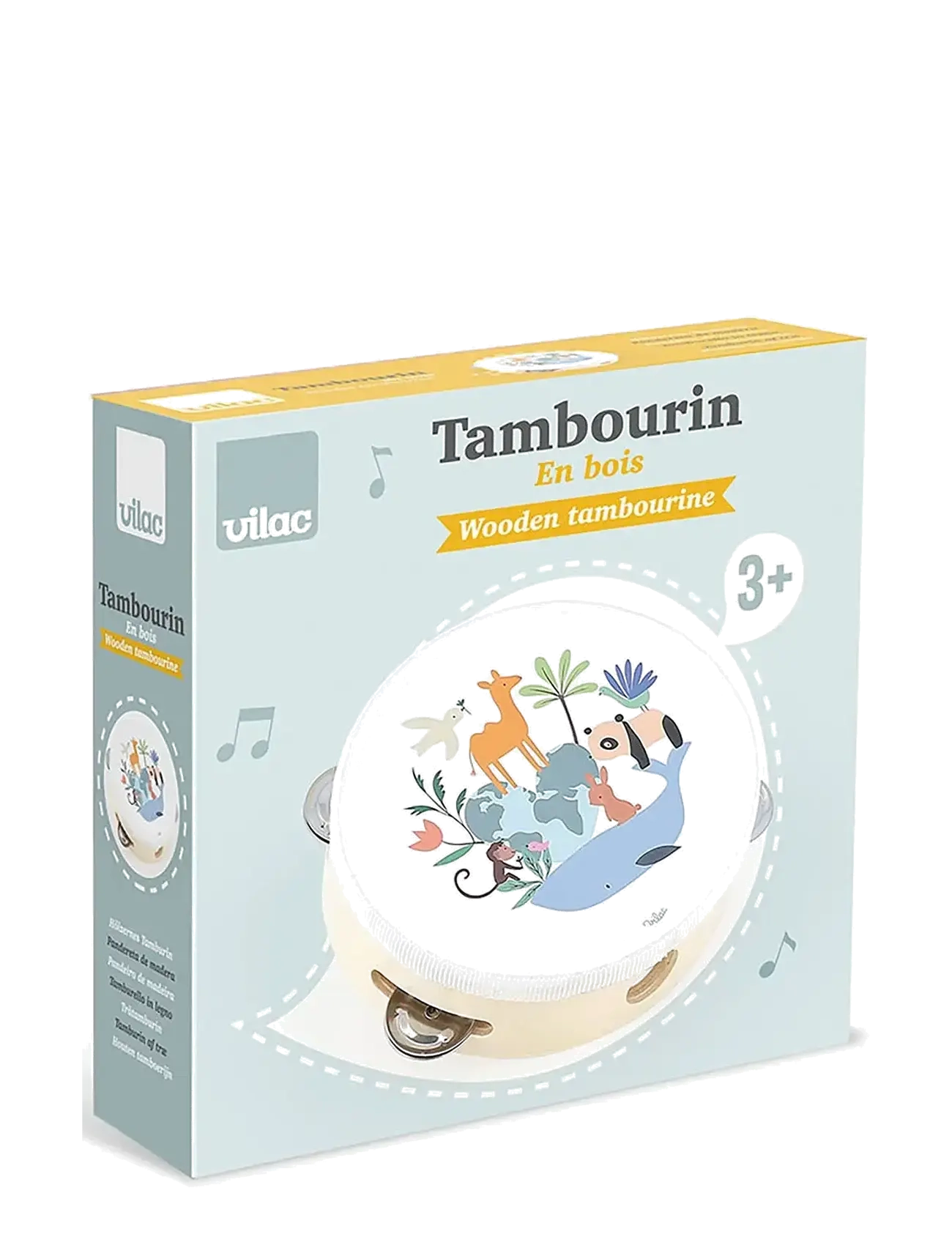 Vilac - Tambourine by Sarah Betz - mūzikas instrumenti - white - 3