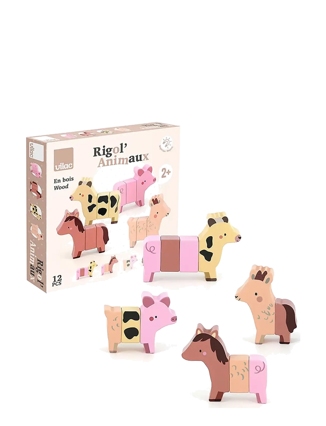 Vilac - Magnetic Animals 12 Pcs - djur - multi - 4