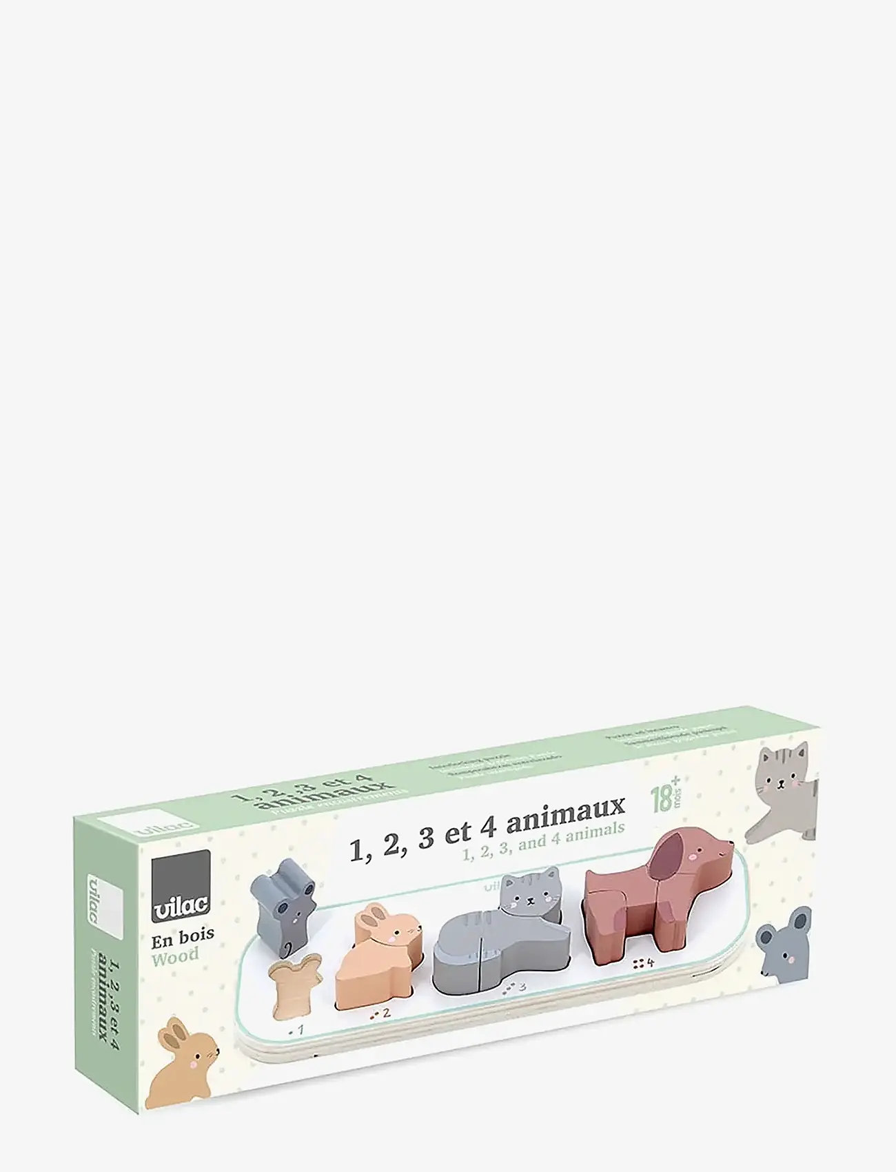 Vilac - Puzzle 10 pcs - Four Animals - dyr - multi - 2