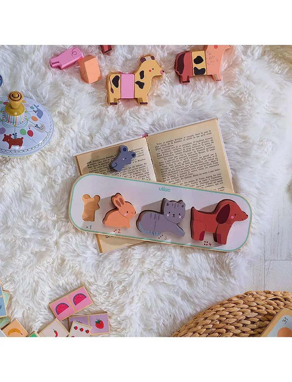 Vilac - Puzzle 10 pcs - Four Animals - loomad - multi - 0