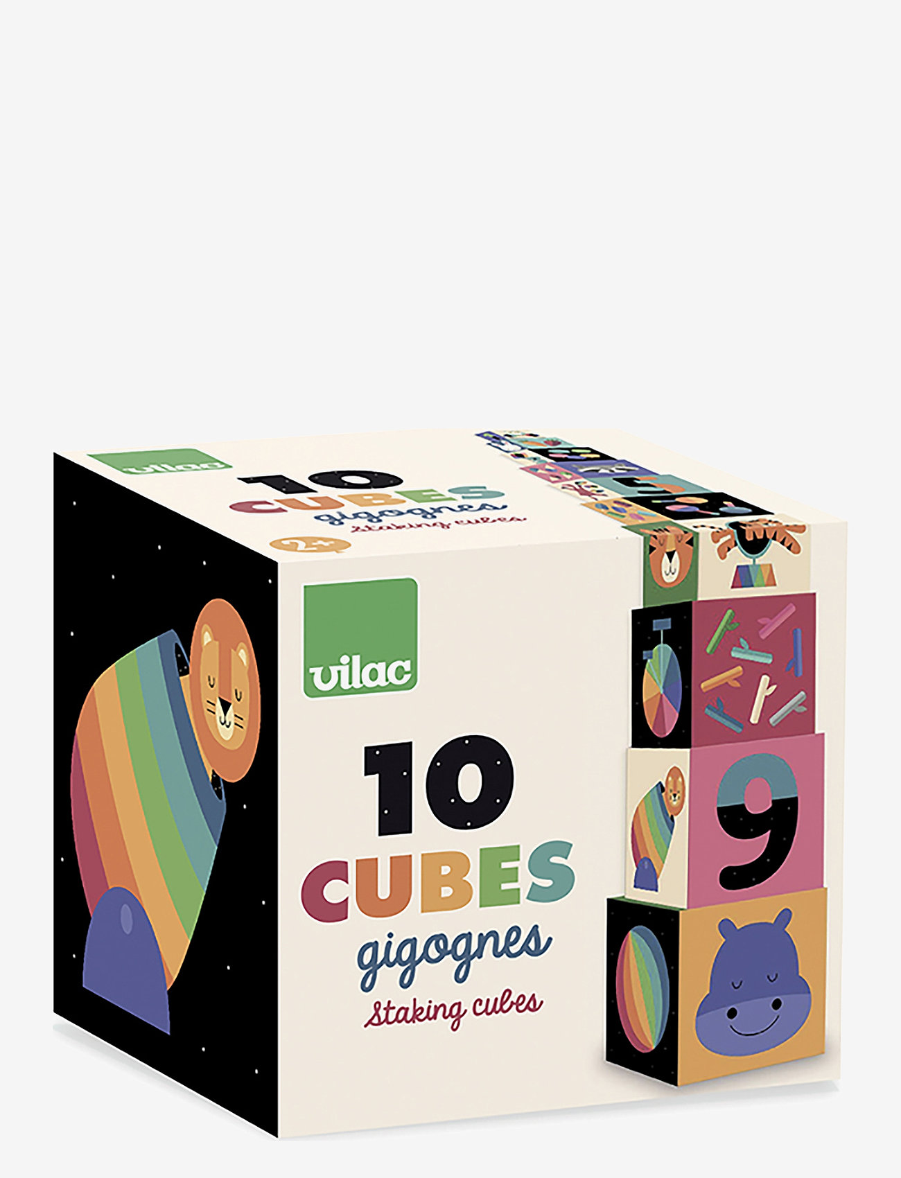 Vilac - Stacking Cubes in Rainbow Colours by Andy Westface - stapelbare blokk - multi - 2