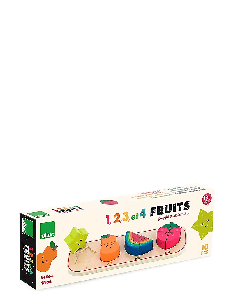 Vilac - Puzzle 10 pcs - Four Fruits - puidust pusled - multi - 2