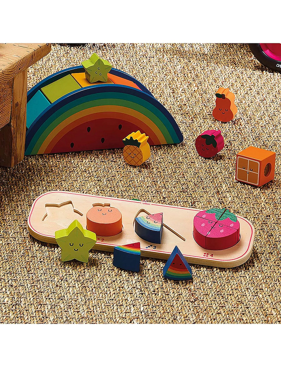 Vilac - Puzzle 10 pcs - Four Fruits - puidust pusled - multi - 0