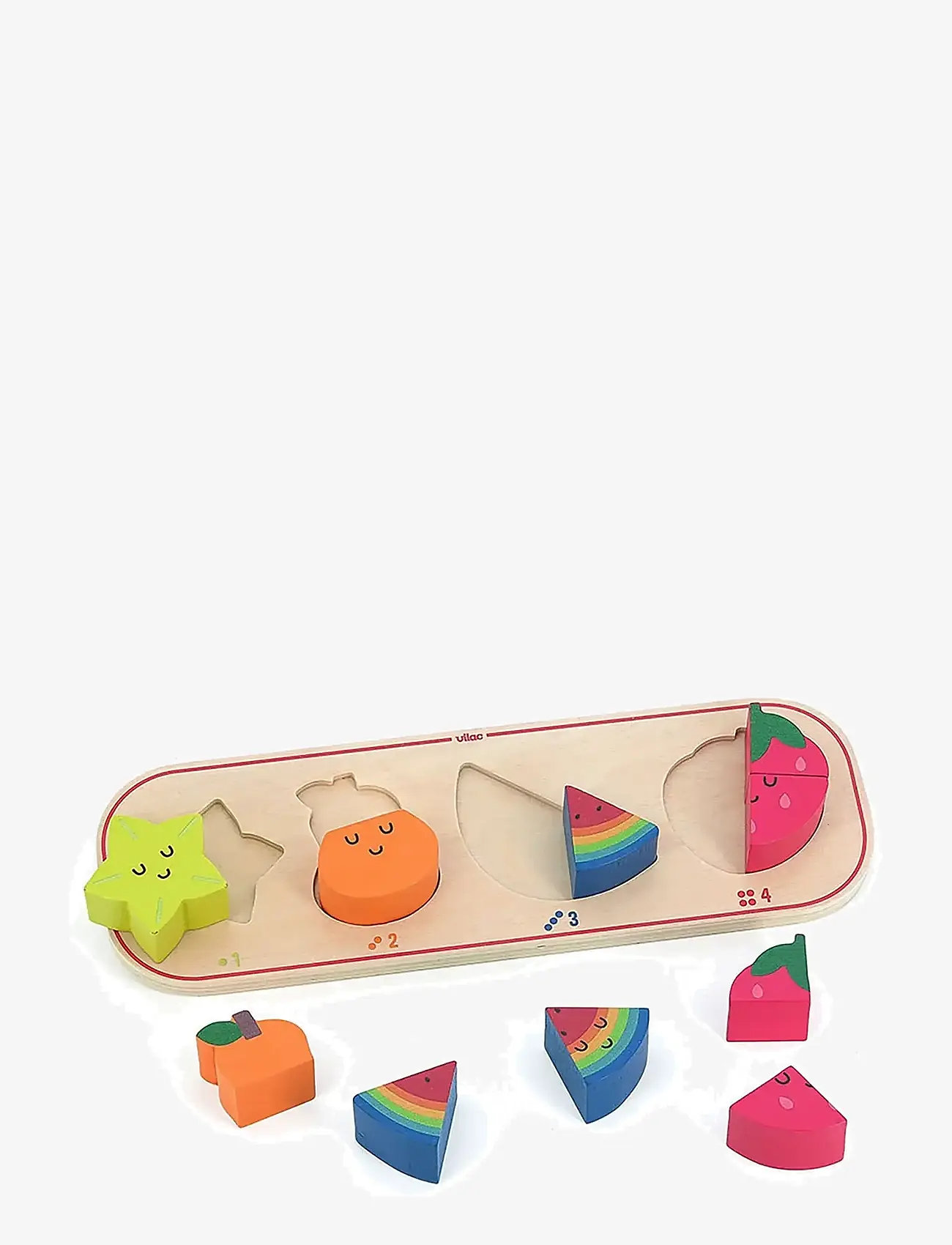Vilac - Puzzle 10 pcs - Four Fruits - puidust pusled - multi - 3