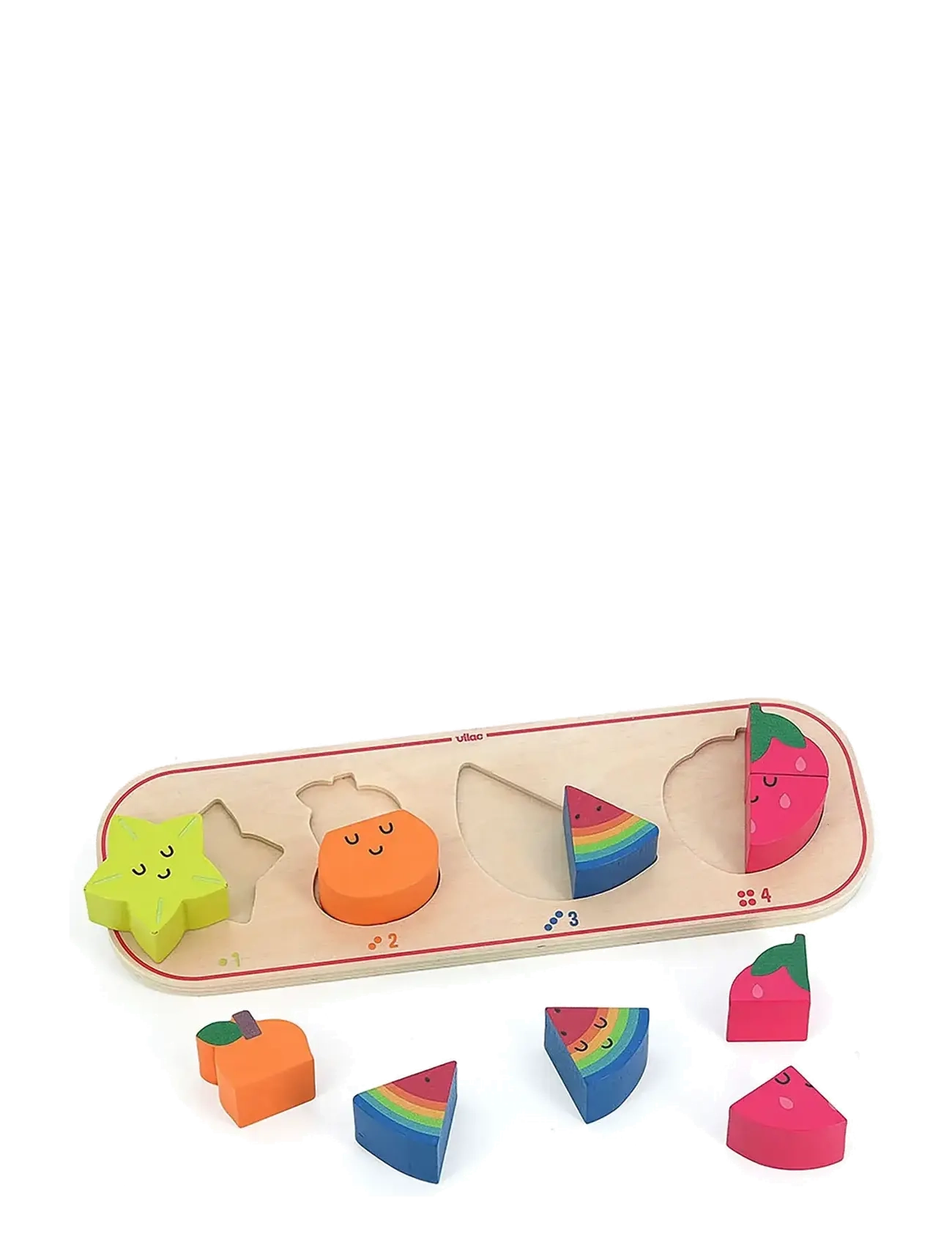 Vilac - Puzzle 10 pcs - Four Fruits - træpuslespil - multi - 3