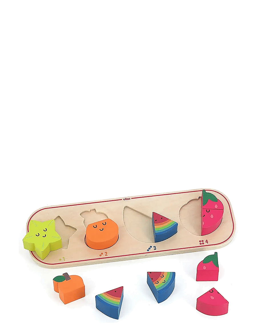 Vilac - Puzzle 10 pcs - Four Fruits - puidust pusled - multi - 3