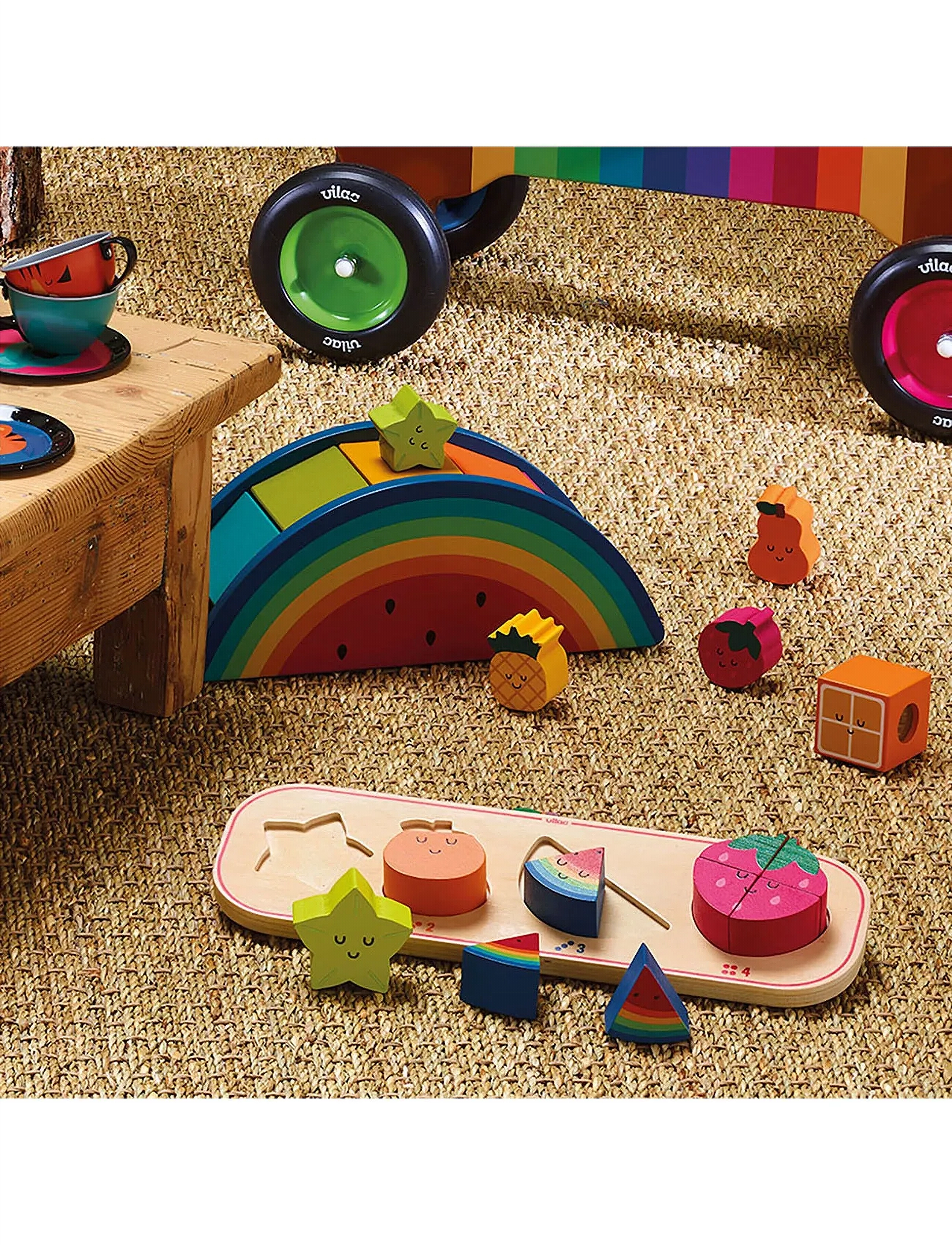 Vilac Shape Sorter Fruits, One Size, Educational Spielzeug, Mehrfarbig/gemustert - Sorting Box Toy, Kinder