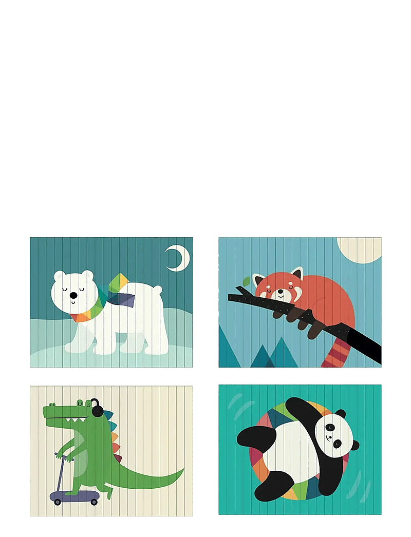 Vilac - Agamographic Puzzle 20 pcs - Animals - puidust pusled - multi - 1