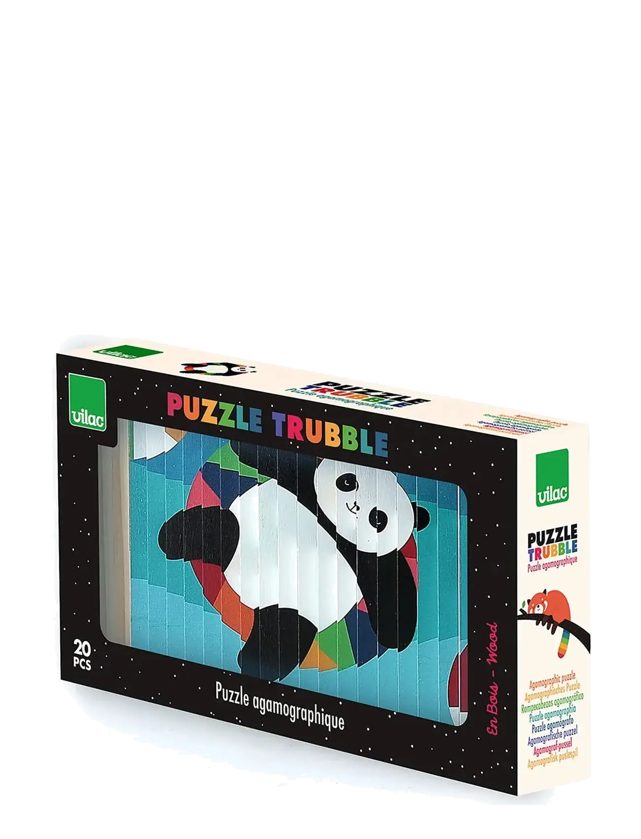 Vilac - Agamographic Puzzle 20 pcs - Animals - puslespill i tre - multi - 2
