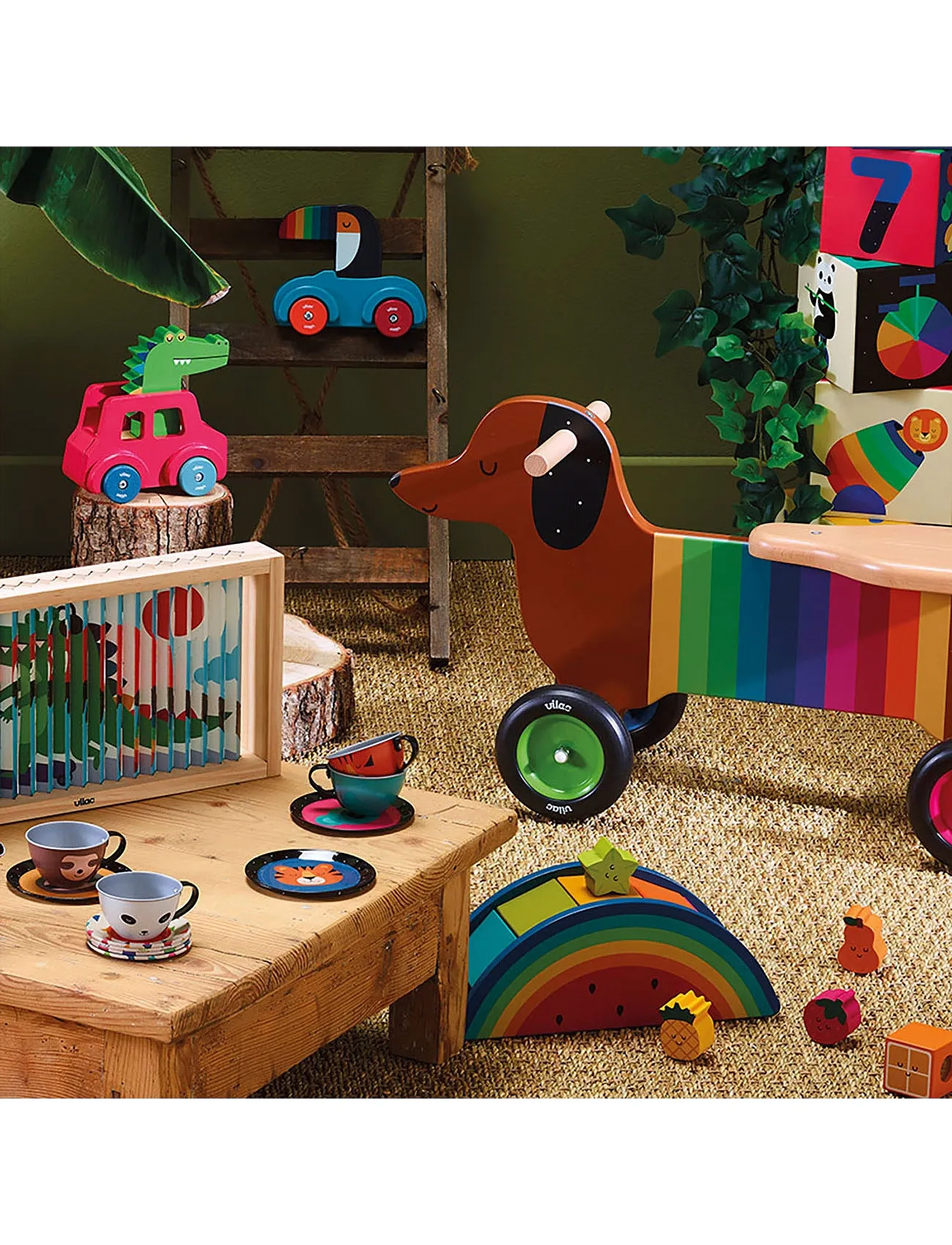 Vilac Ride-On Dachshund, One Size, Spielzeug, Mehrfarbig/gemustert - Ride On Kinder