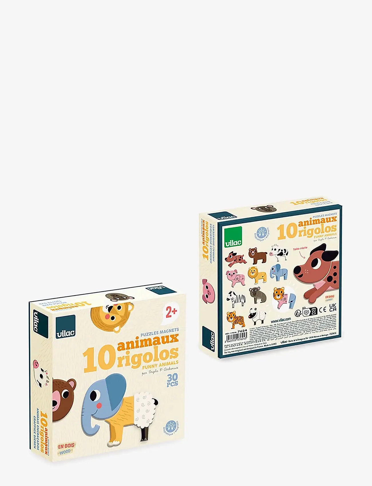 Vilac - Magnets 30 pcs - 10 Funny Animals - holzpuzzle - multi - 4