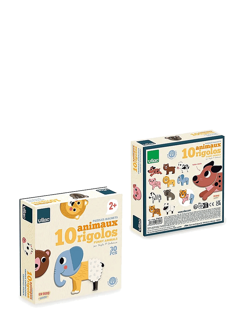 Vilac - Magnets 30 pcs - 10 Funny Animals - holzpuzzle - multi - 4