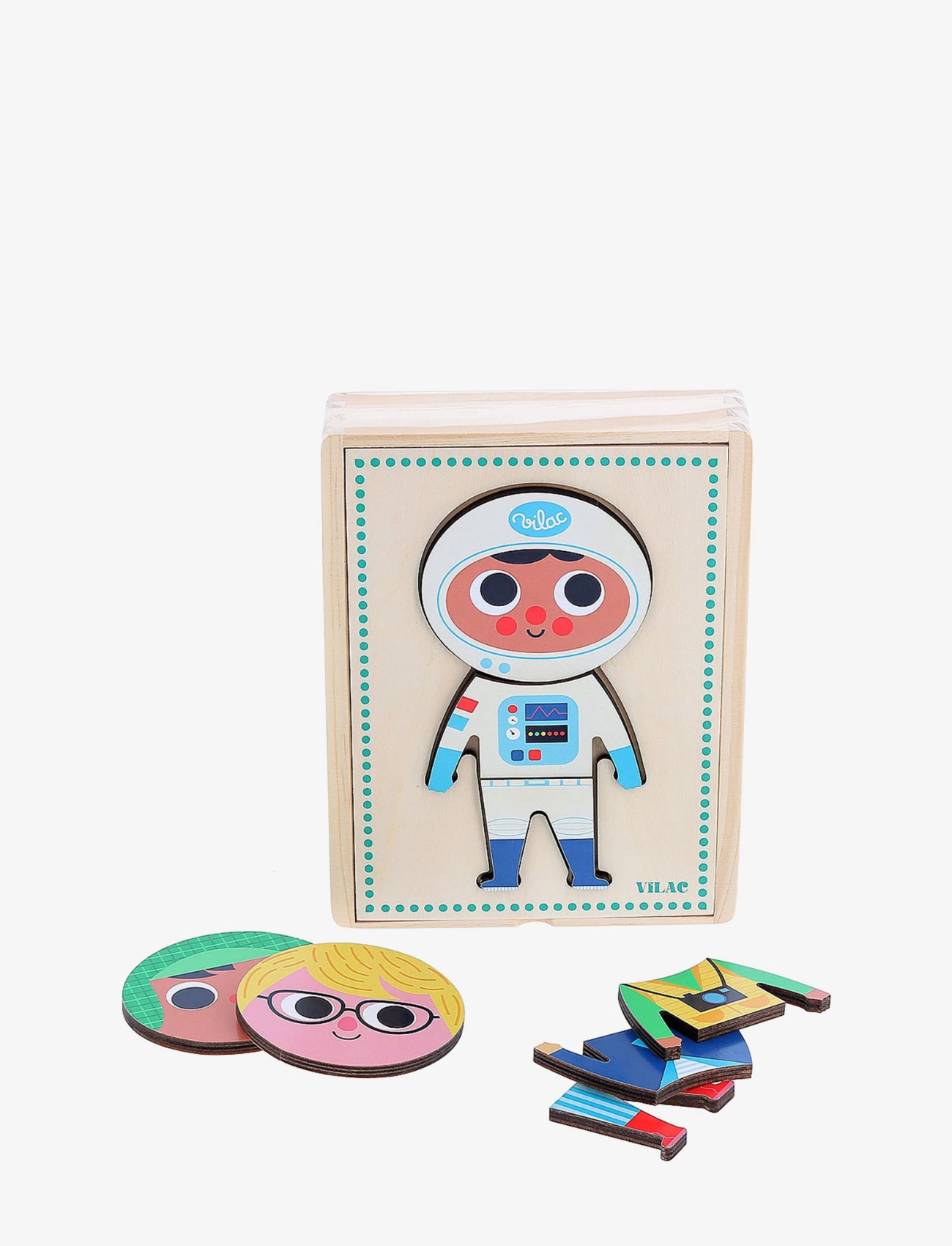 Vilac Puzzle 6X3 Pcs Moody Jules By Ingela P Arrhenius, One Size, Playsets & Action Figures, Mehrfarbig/gemustert - Wooden Kinder