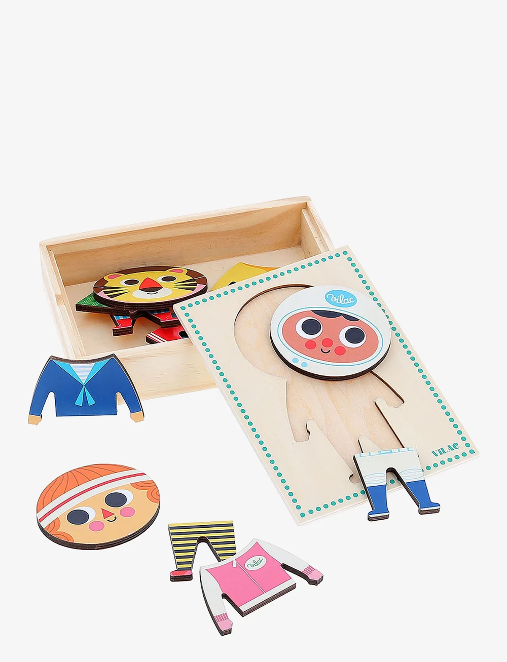 Vilac - Puzzle 6x3 pcs - Moody Jules by Ingela P Arrhenius - puidust figuurid - multi - 1