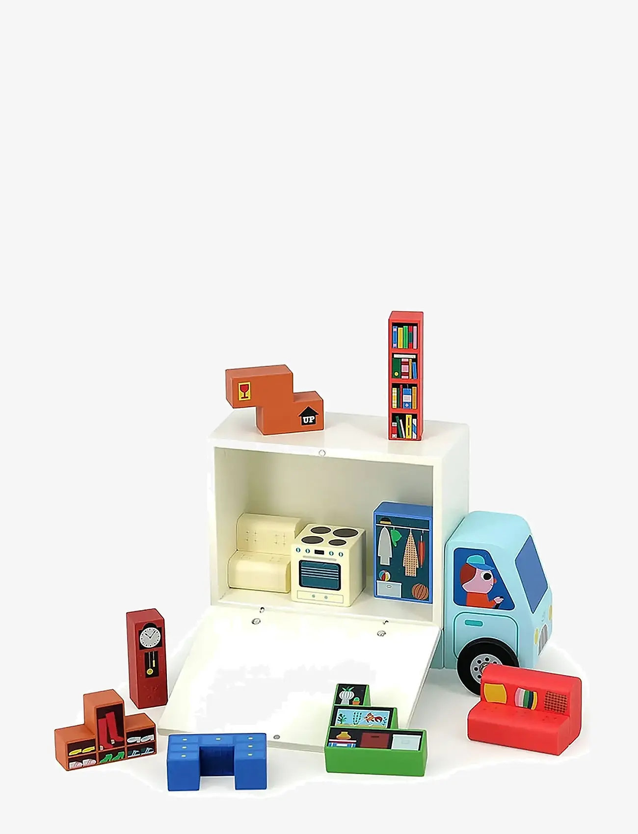 Vilac - Logic Game 19 pcs - Moving Van - stackable blocks - multi - 0