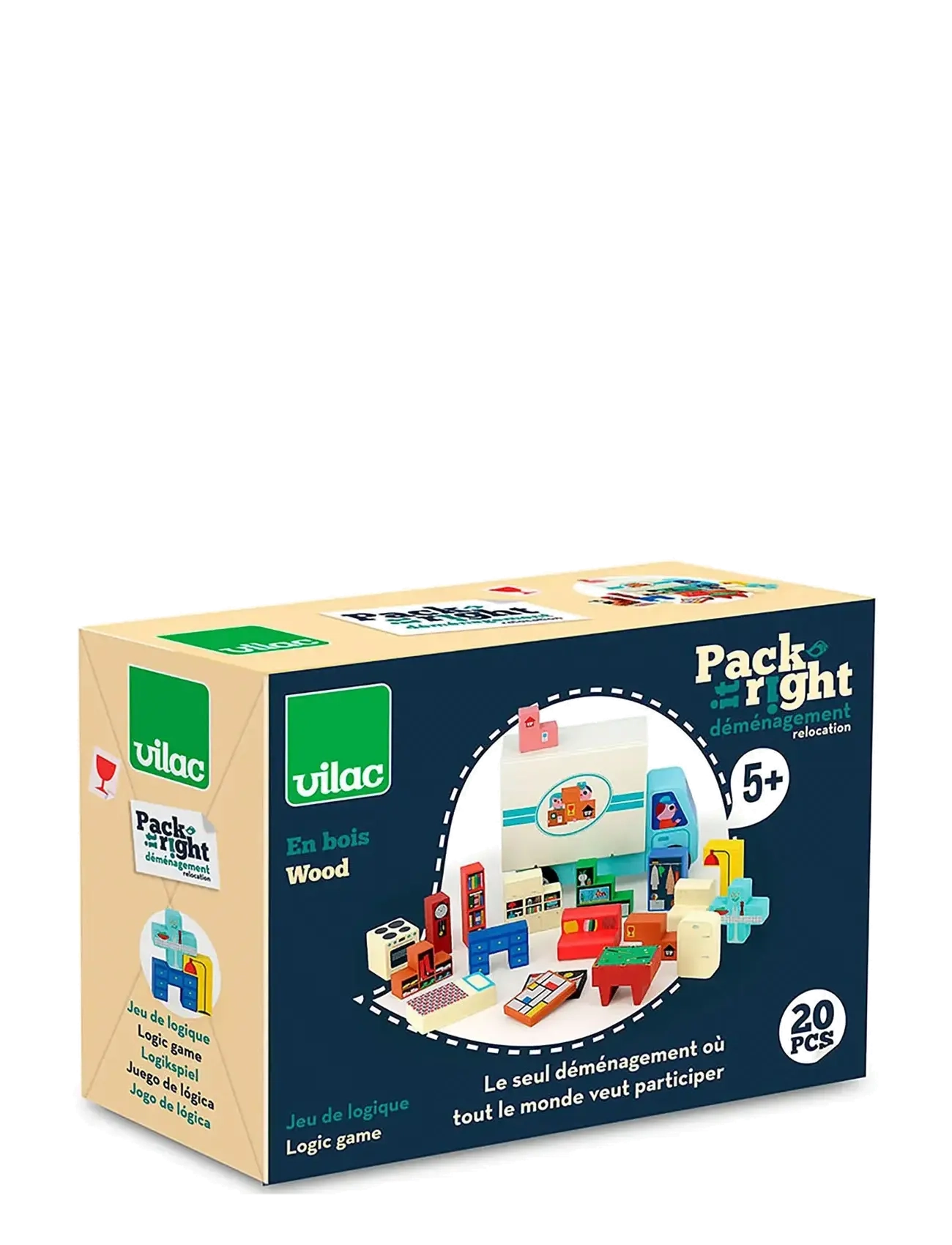 Vilac - Logic Game 19 pcs - Moving Van - klucīšu kraušana - multi - 1