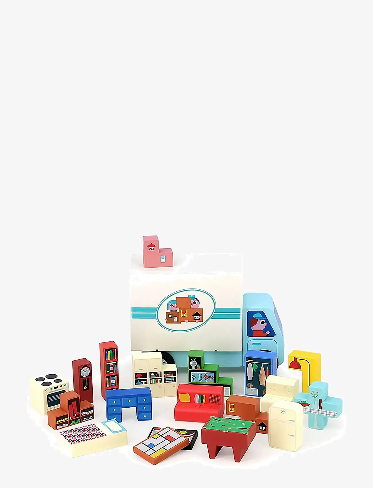 Vilac - Logic Game 19 pcs - Moving Van - stackable blocks - multi - 2