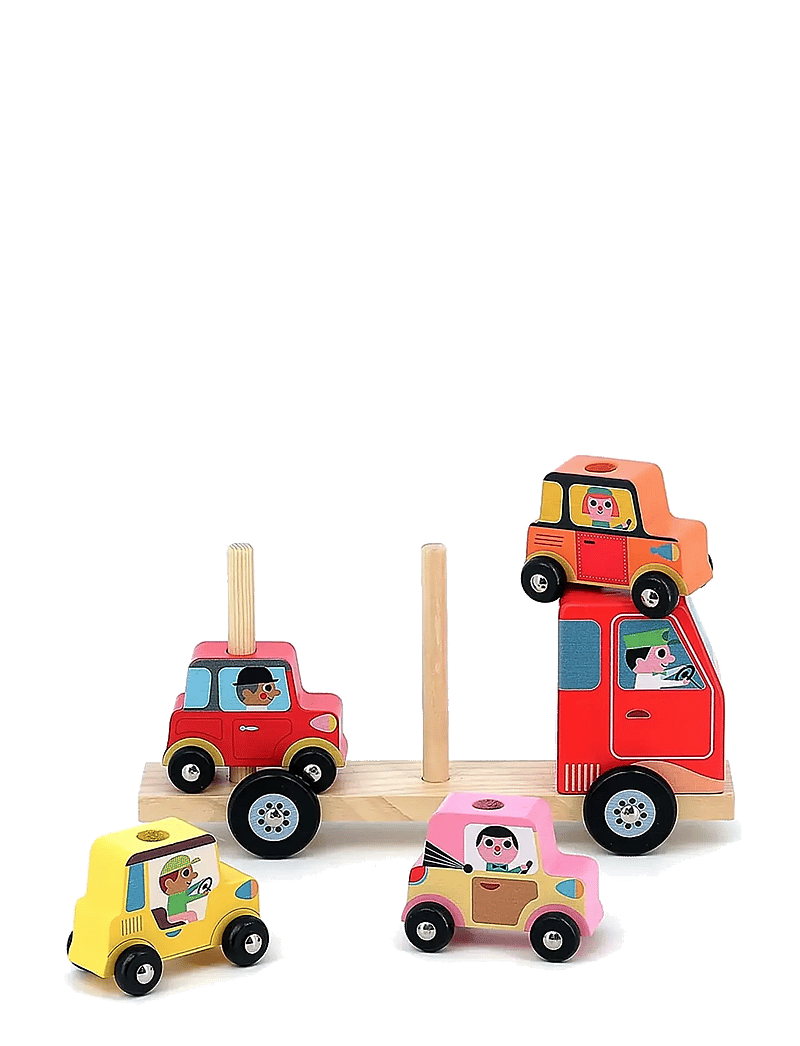 Vilac - Truck with Trailer and Stacking Cars - torniklotsid - multi - 2
