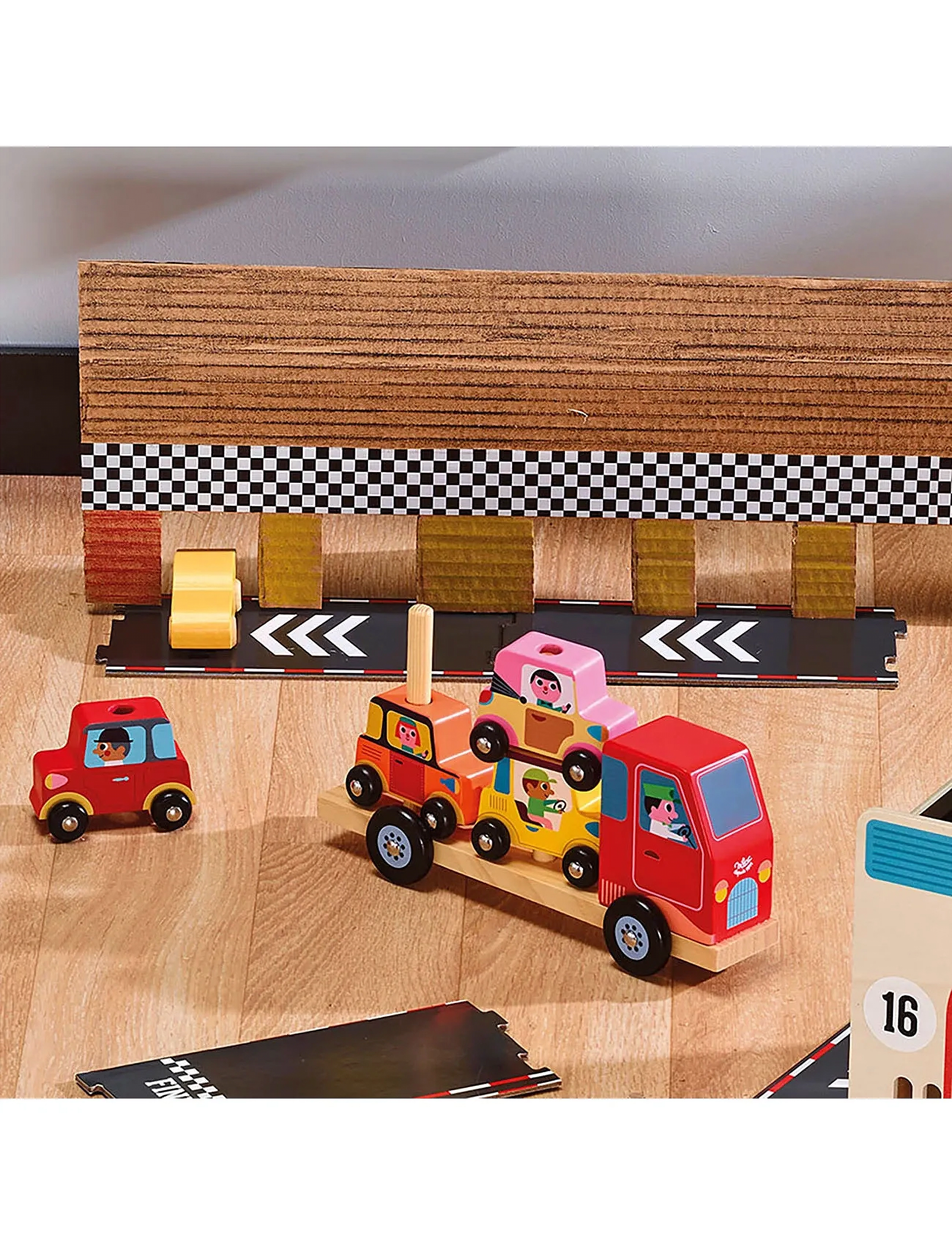Vilac Truck With Trailer And Stacking Cars, One Size, Educational Spielzeug, Mehrfarbig/gemustert - Stackable Blocks, Kinder