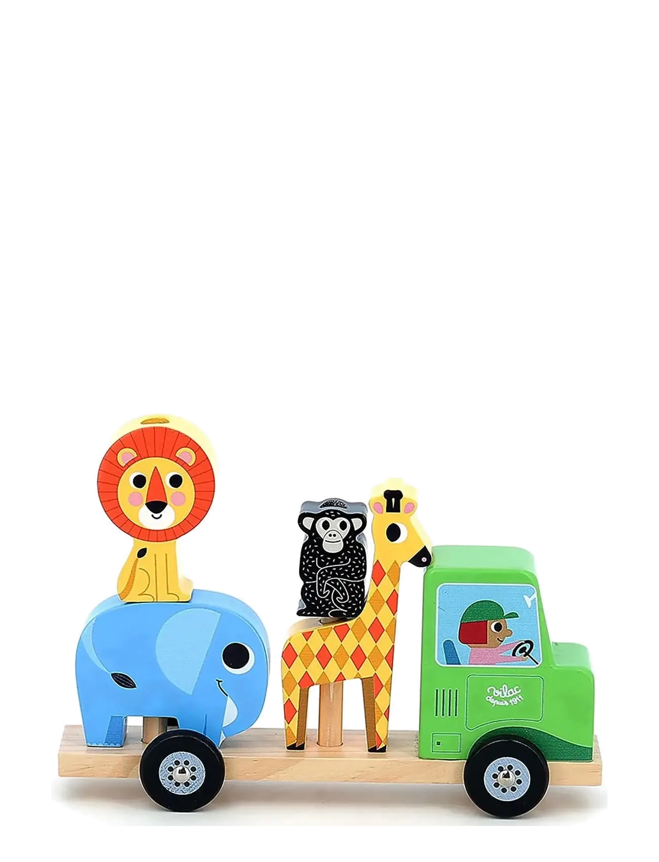Vilac Tractor With Trailer And Stacking Animals, One Size, Educational Spielzeug, Mehrfarbig/gemustert - Stackable Blocks, Kinder