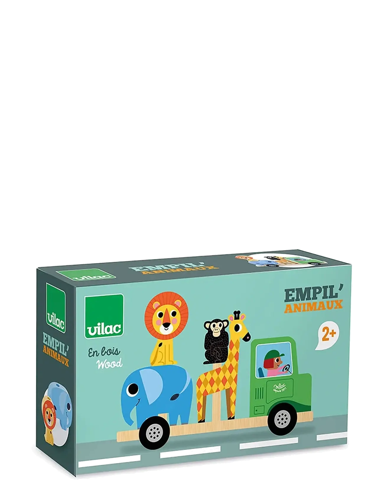 Vilac - Tractor with Trailer and Stacking Animals - stapelbara klossar - multi - 2