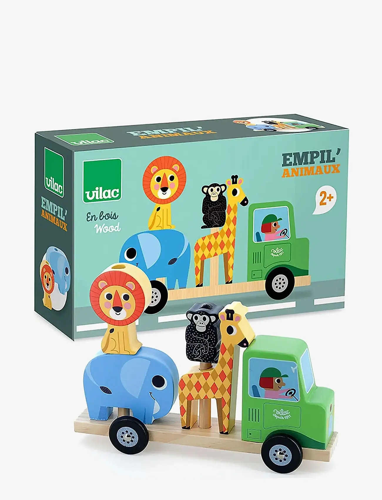 Vilac - Tractor with Trailer and Stacking Animals - stackable blocks - multi - 3