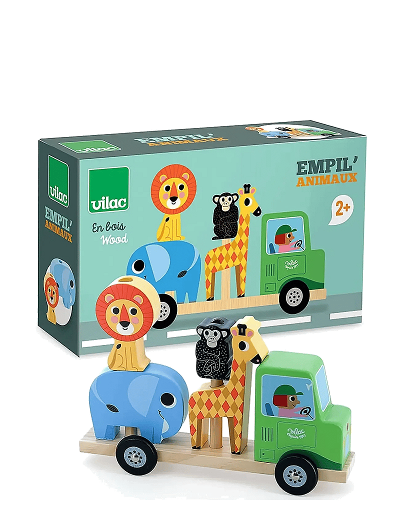 Vilac - Tractor with Trailer and Stacking Animals - torniklotsid - multi - 3