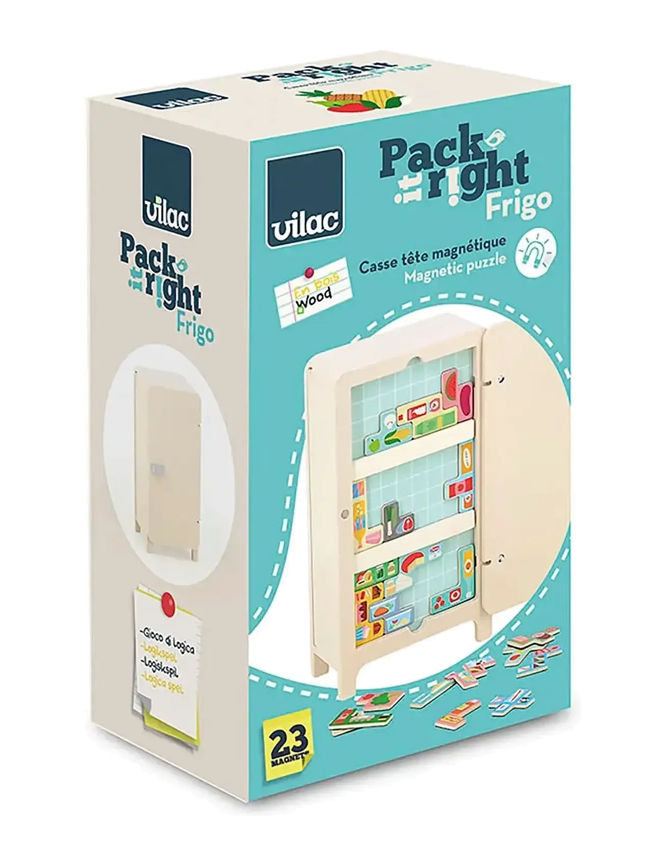 Vilac - Logic Game 21 pcs - Refrigerator by Ingela P Arrhenius - stapelbare blokk - multi - 1