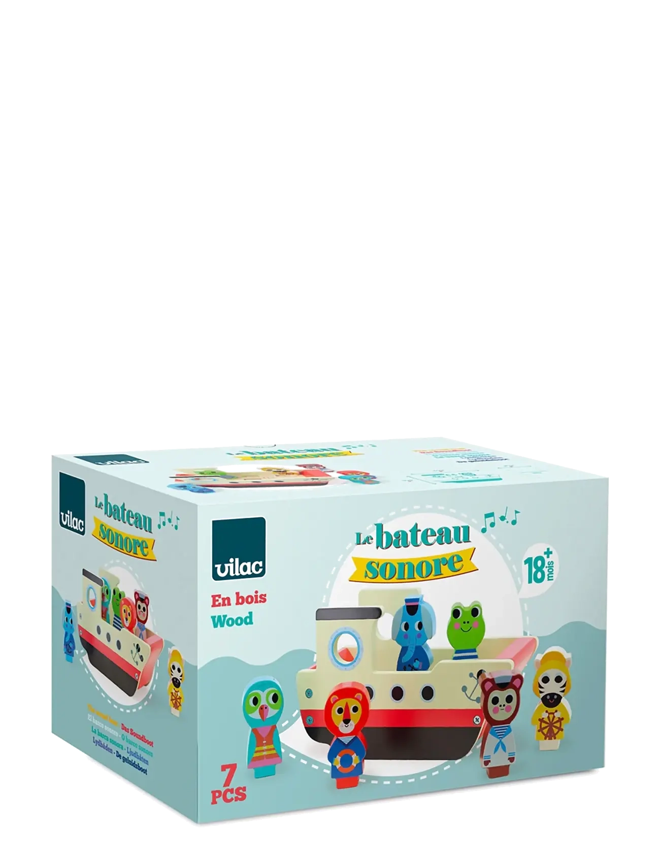 Vilac - Sound Boat with 6 Animal Figures - multi - 3