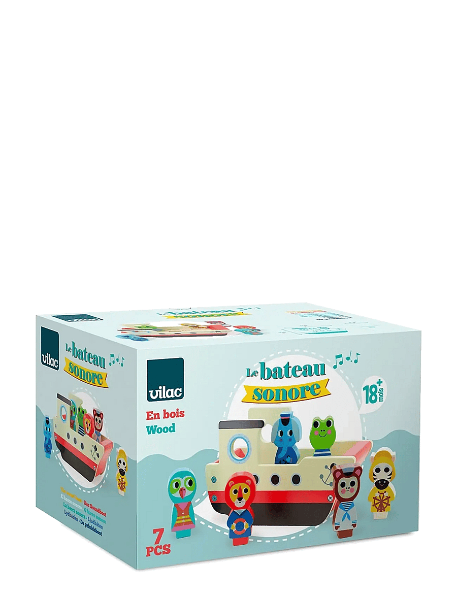 Vilac - Sound Boat with 6 Animal Figures - multi - 3