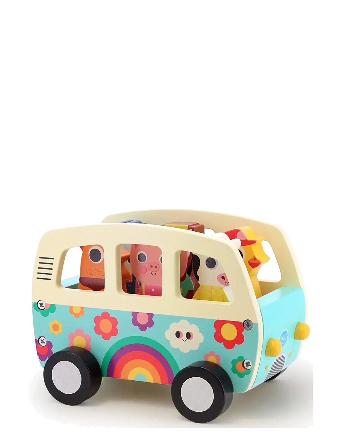 Vilac Sound Van with 6 Animal Figures - Medinės figūrėlės - MINT / multi