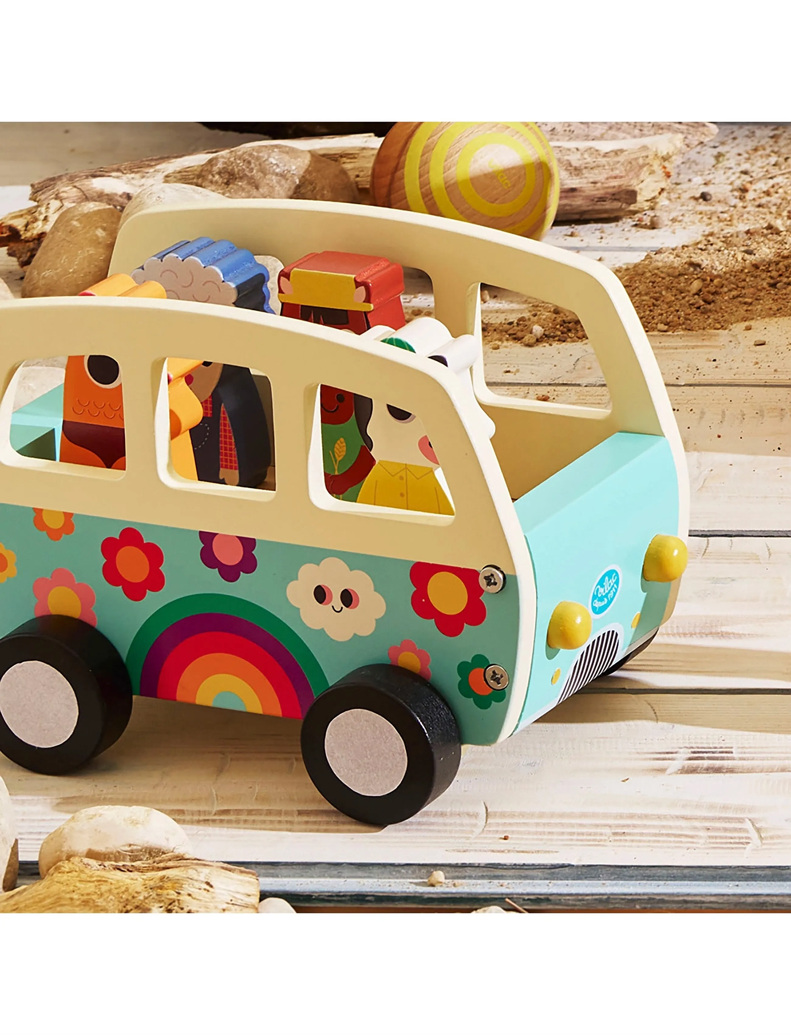 Vilac Sound Van With 6 Animal Figures, One Size, Multi/patterned, Legesæt Og Actionfigurer > Træfigurer, Børn