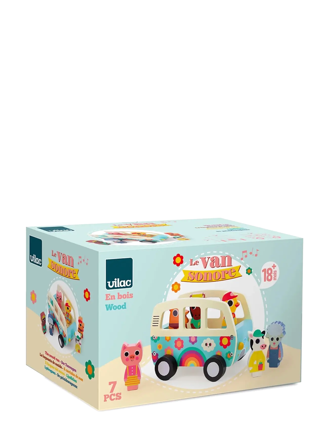 Vilac - Sound Van with 6 Animal Figures - mint - 5